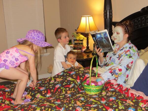 Shh! Mommy's reading